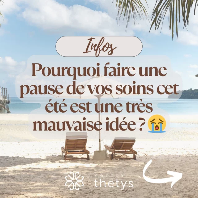 ✨ Pourquoi il ne faut surtout pas faire une pause de vos soins cet été ? 🏝️
Chaleur, soleil, mer, piscine… autant de facteurs qui agressent votre peau et votre corps.
🚨 Résultat : peau déshydratée, terne, réactive… silhouette gonflée et moins tonique.

Heureusement, les soins du Centre Thetys sont là pour prévenir, réparer et vous accompagner tout l’été ☀️
Nos protocoles technologiques sont adaptés à la saison estivale, respectueux de votre peau et redoutablement efficaces 💆🏼‍♀️

📍 Antibes • Cannes • Pégomas
📲 Prenez RDV dès maintenant via le lien en bio ou en MP !

🧴 Et vous, votre peau est-elle prête pour l’été ?
💬 Dites-le-nous en commentaire 👇
📌 Enregistrez ce post pour plus tard !

#CentreThetys #SoinsEstivaux #PeauEnSanté #Été2025 #BeautéTechnologique #SoinsMinceur #SoinsVisage #Cannes #Antibes #Pégomas #GlowSkin